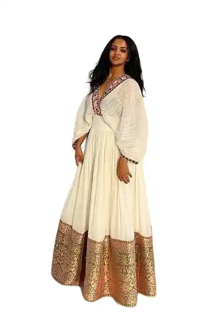 gold ethiopian dress Rava Velvet Dress main image 0