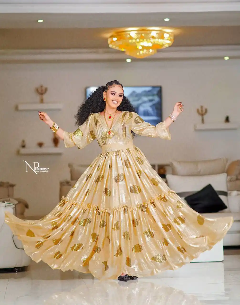white christmas dresses Arif Habesha Chiffon Dress – ArifTibeb